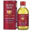 Seven Seas Omega-3 Fish Oil Plus Cod Liver Oil MAX STRENGTH 450ml liquid. With Vitamins D And E